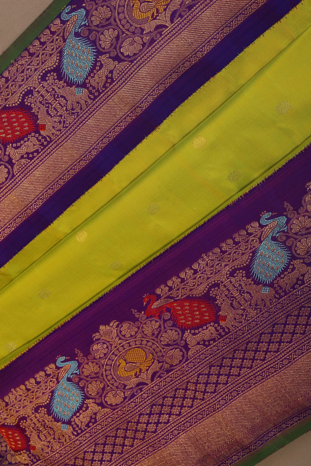 Image of Gadwal Silk Yellow Saree